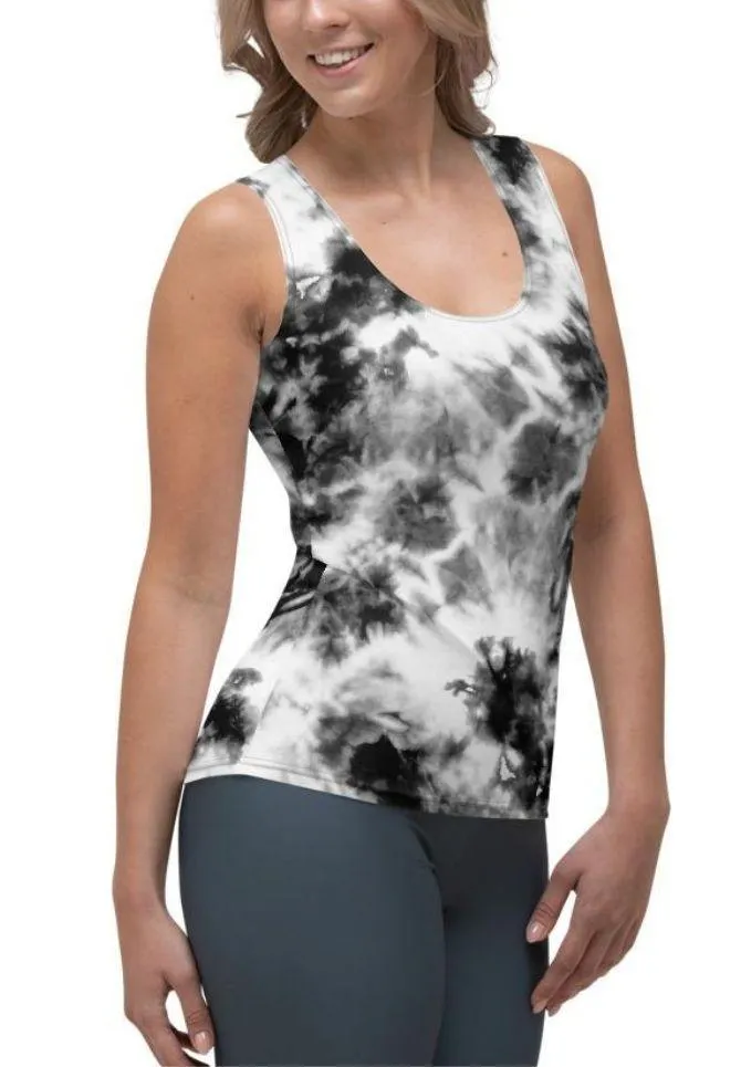 Black & White Tie Dye Tank Top