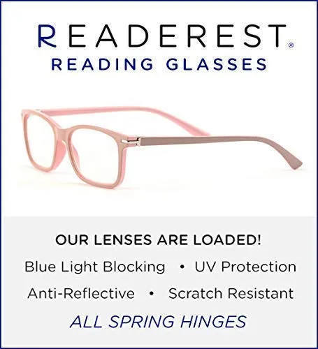 Blue-Light-Blocking-Reading-Glasses-Beige-Pink-2-25-Magnification-Computer-Glasses