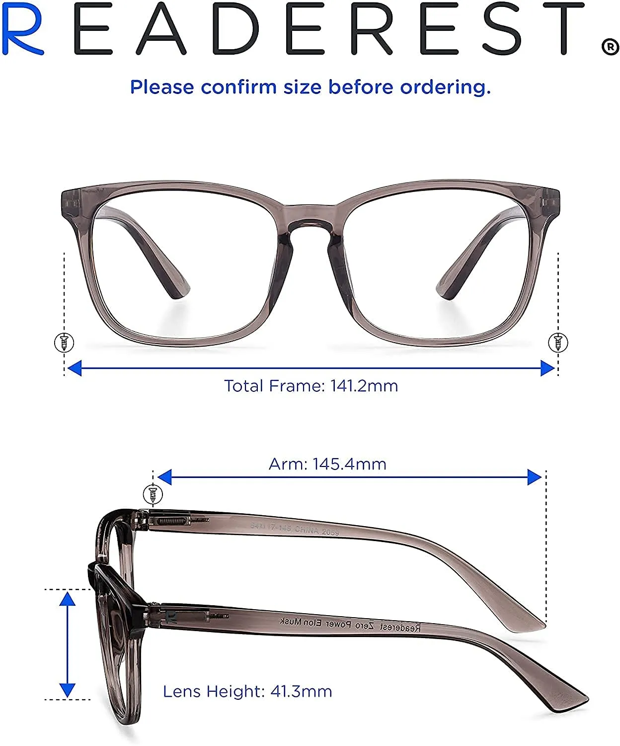 Blue-Light-Blocking-Reading-Glasses-Charcoal-3-00-Magnification-Computer-Glasses