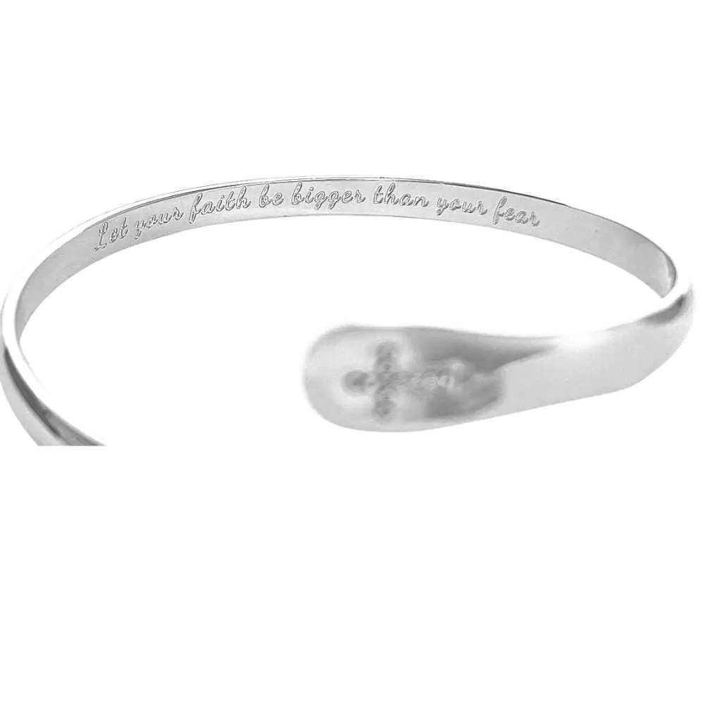 Cross Bracelets, Faith Bracelets, Engraved Bracelets Let your faith be bigger than your fear