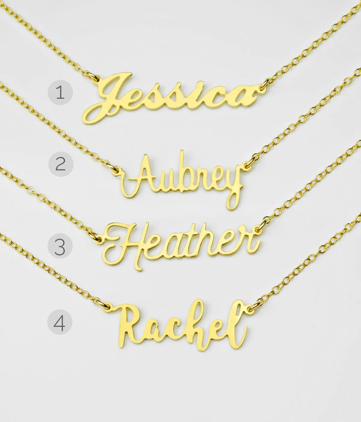 Custom Name Plate Necklace in Gold of Sterling SIlver