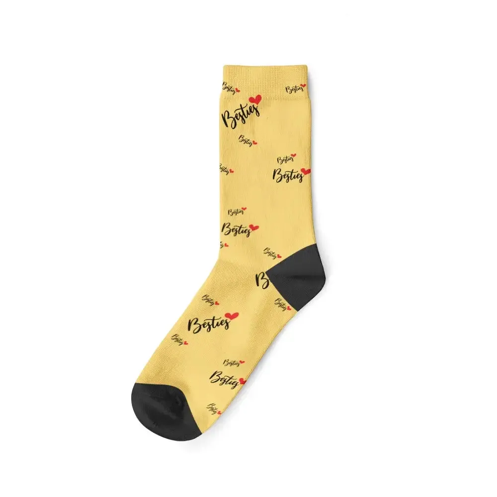 Customized Besties Best Friends Photo Socks