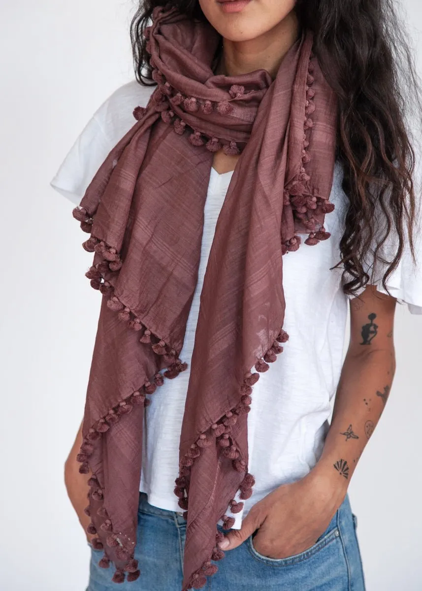 Dupatta Plain Shawl, Mahogany