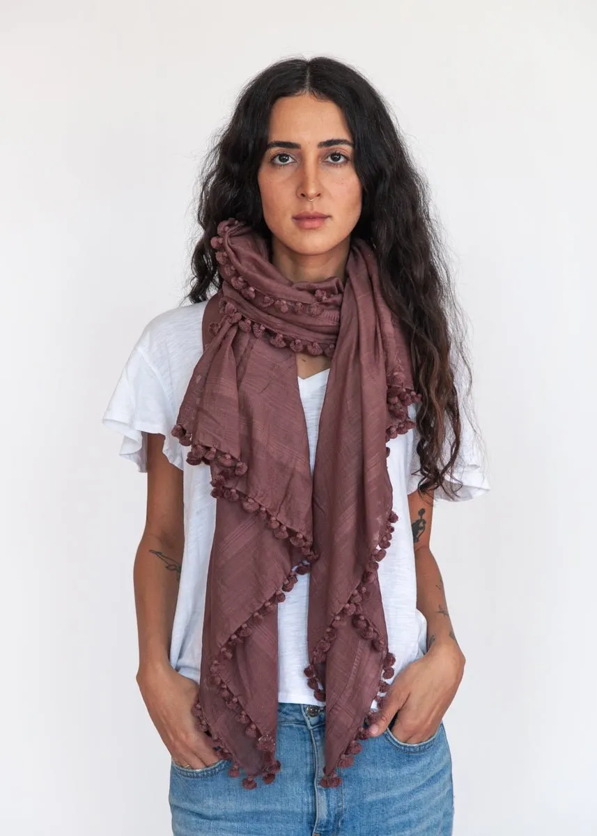 Dupatta Plain Shawl, Mahogany