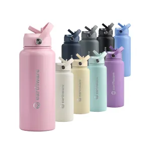 Earthware Earth Bottle Premium Insulated Water Bottle with 2 x Caps (1L)