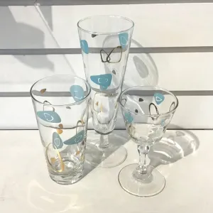 Federal Glass Capri Amoeba Cocktail Glasses