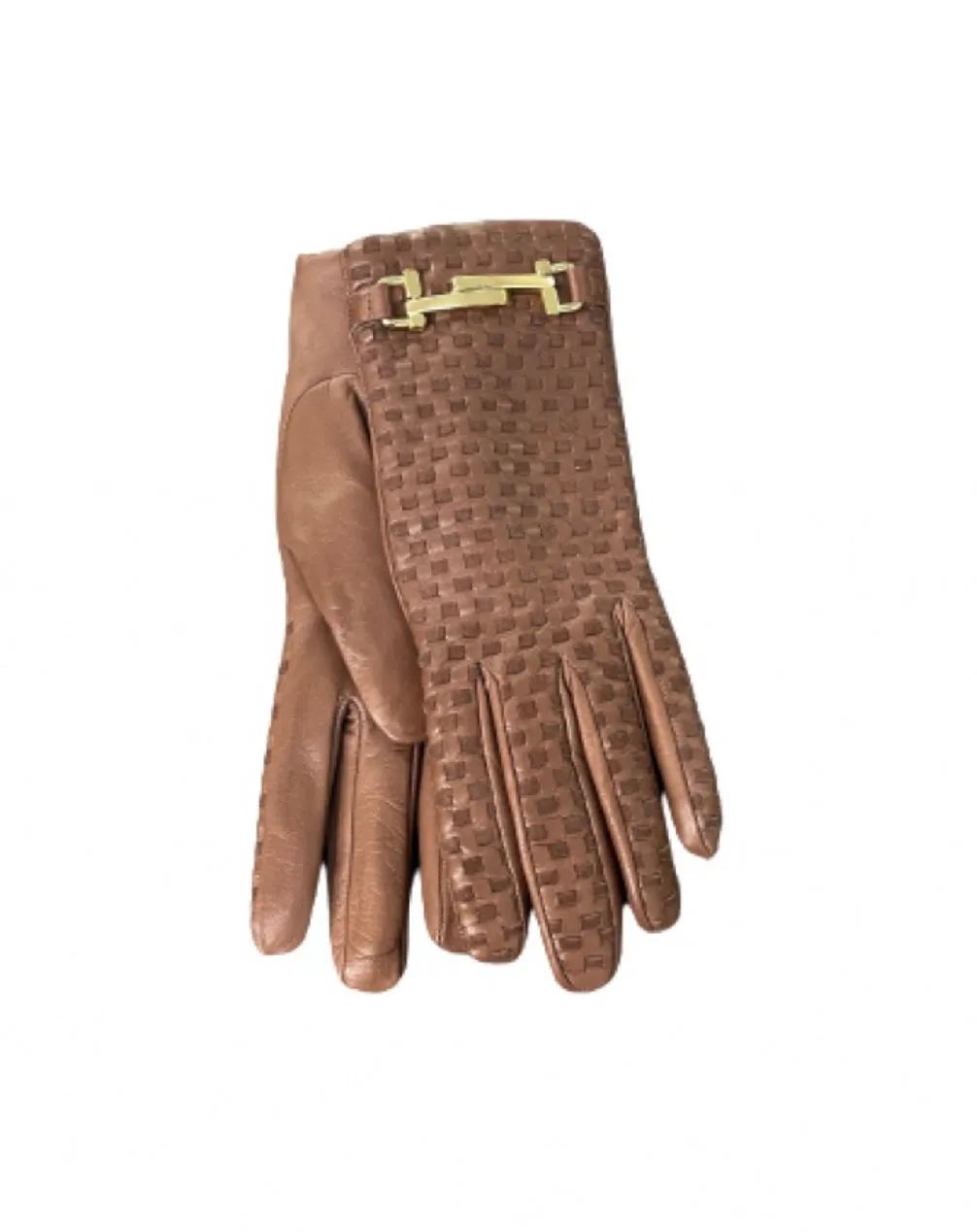 Hedi - Women's Cashmere Lined Leather Woven Gloves