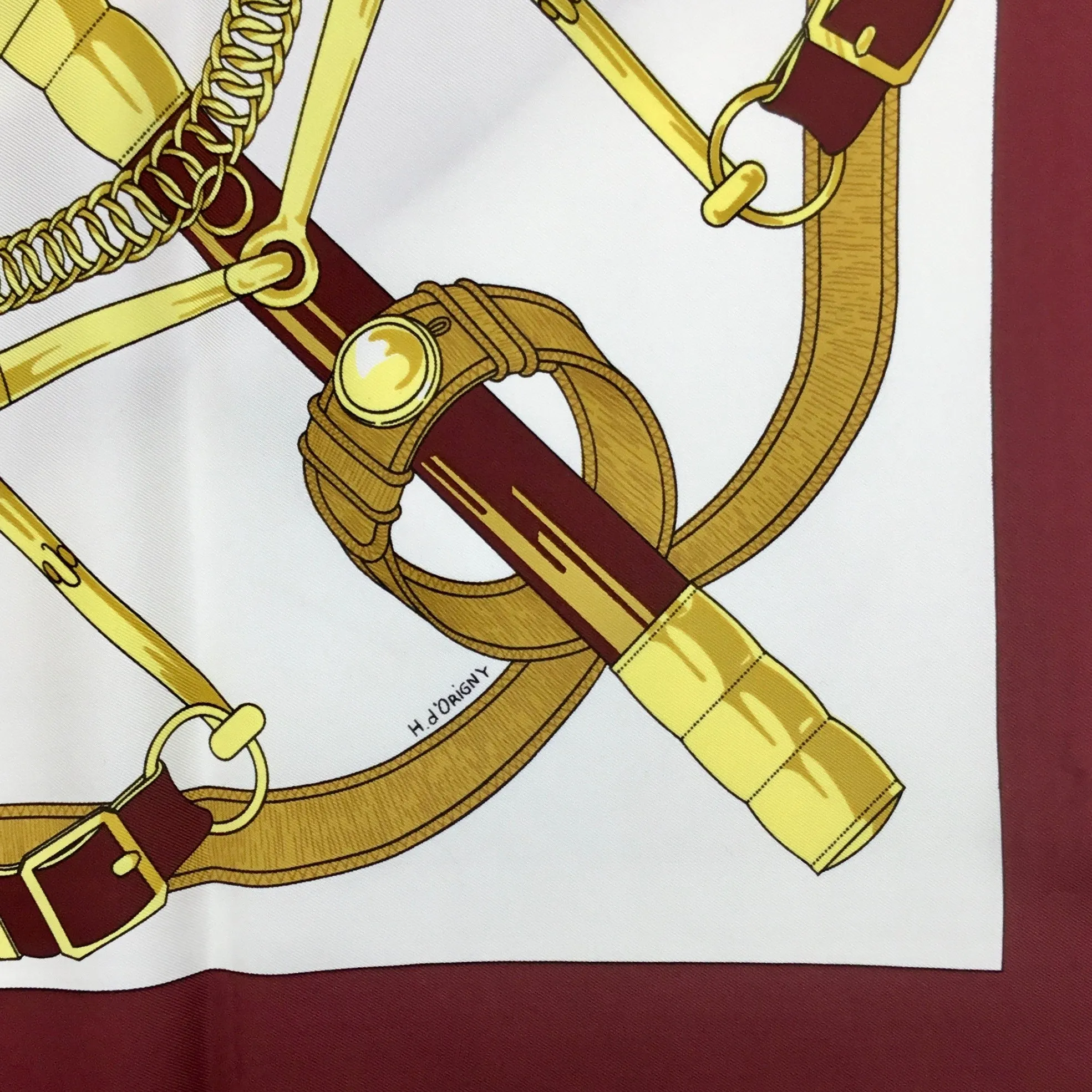 Hermès Bridle and Bit Motif Silk Scarf