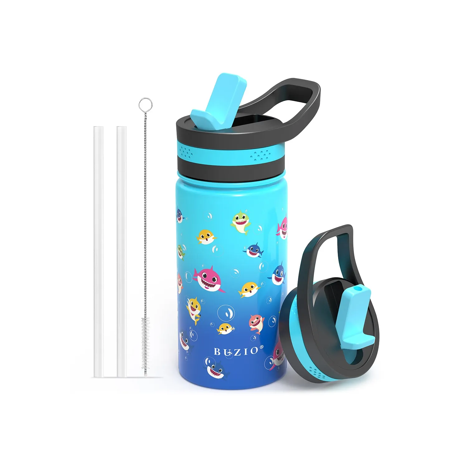 Kids Water Bottle with Straw Lid | 14oz | Shark