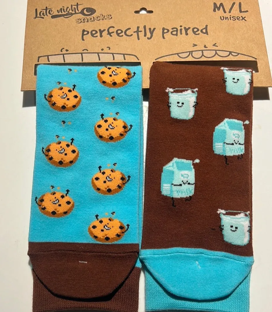 Late Night Snacks: Milk and Cookies Unisex Socks