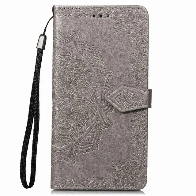 Luxury leather phone case For Honor 10 lite Flip Wallet Leather Case For Honor 10 lite P Smart 2019 Back Card Slot Phone Cases