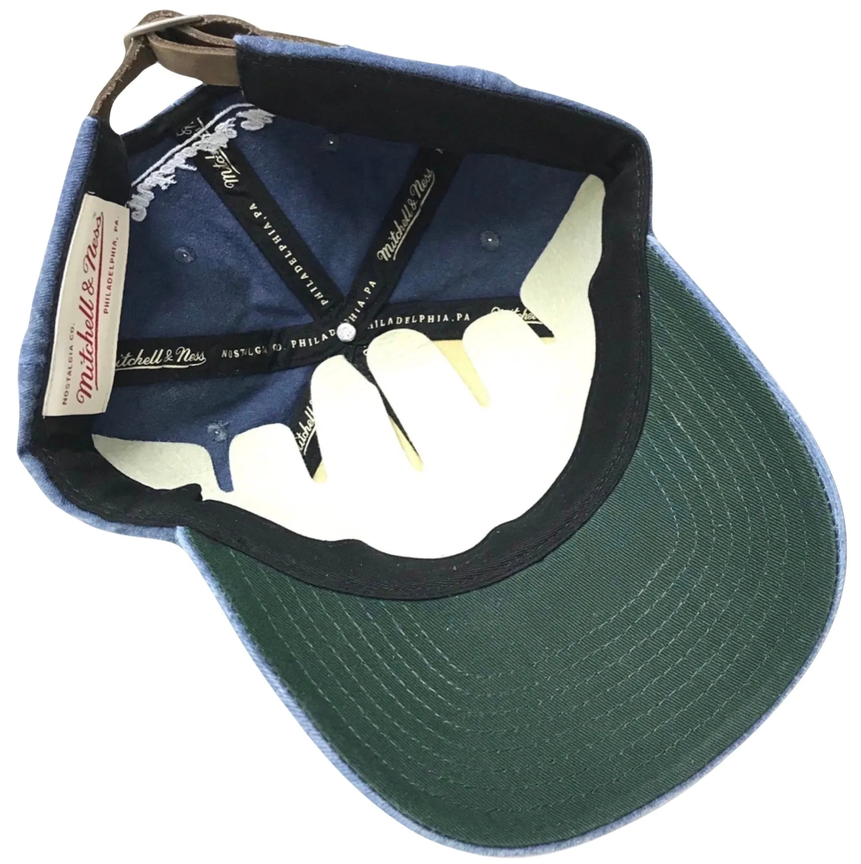 *Mitchell & Ness* curved beak strapback hats