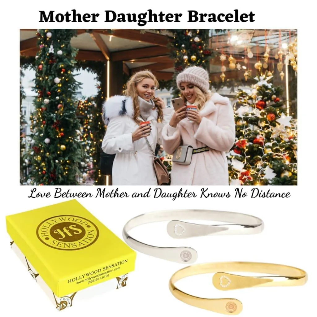 Mother Daughter Bracelets- Engraved Love Between Mother and Daughter Knows No Distance Bracelet for Women