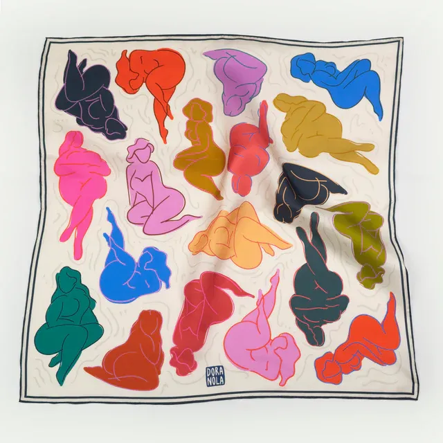 Multi Color Art School Silk Neckerchief by Dora Nola