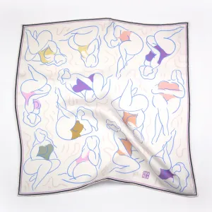 Off White Art School Light Silk Neckerchief by Dora Nola