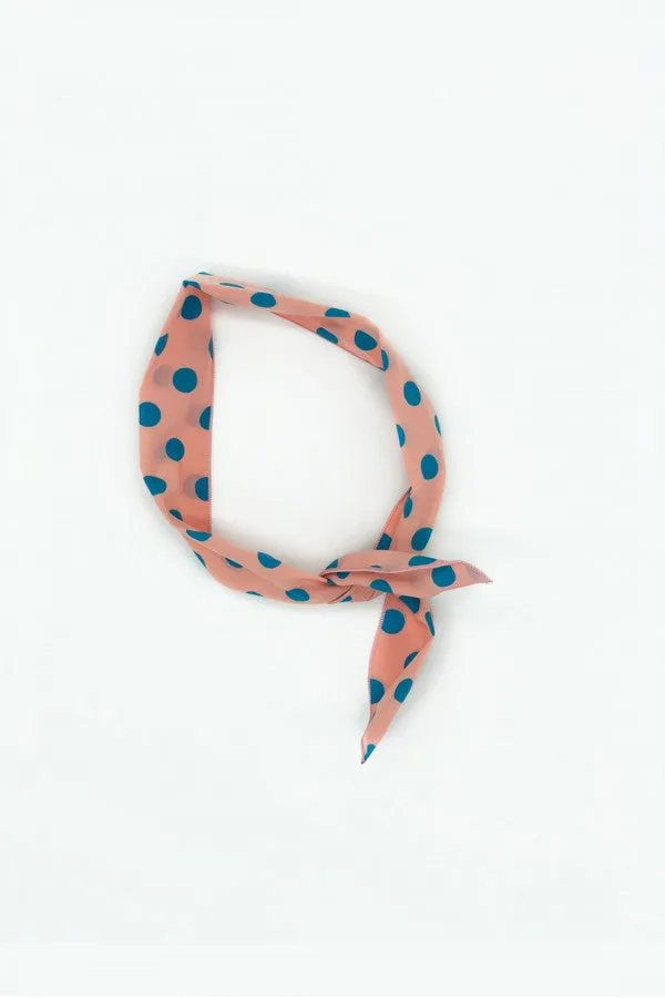 Polka Head Tie- Sky Mint And Orange