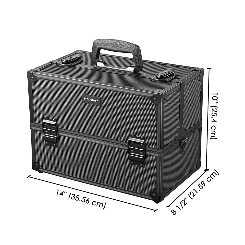 Portable Train Case with Trays Locks