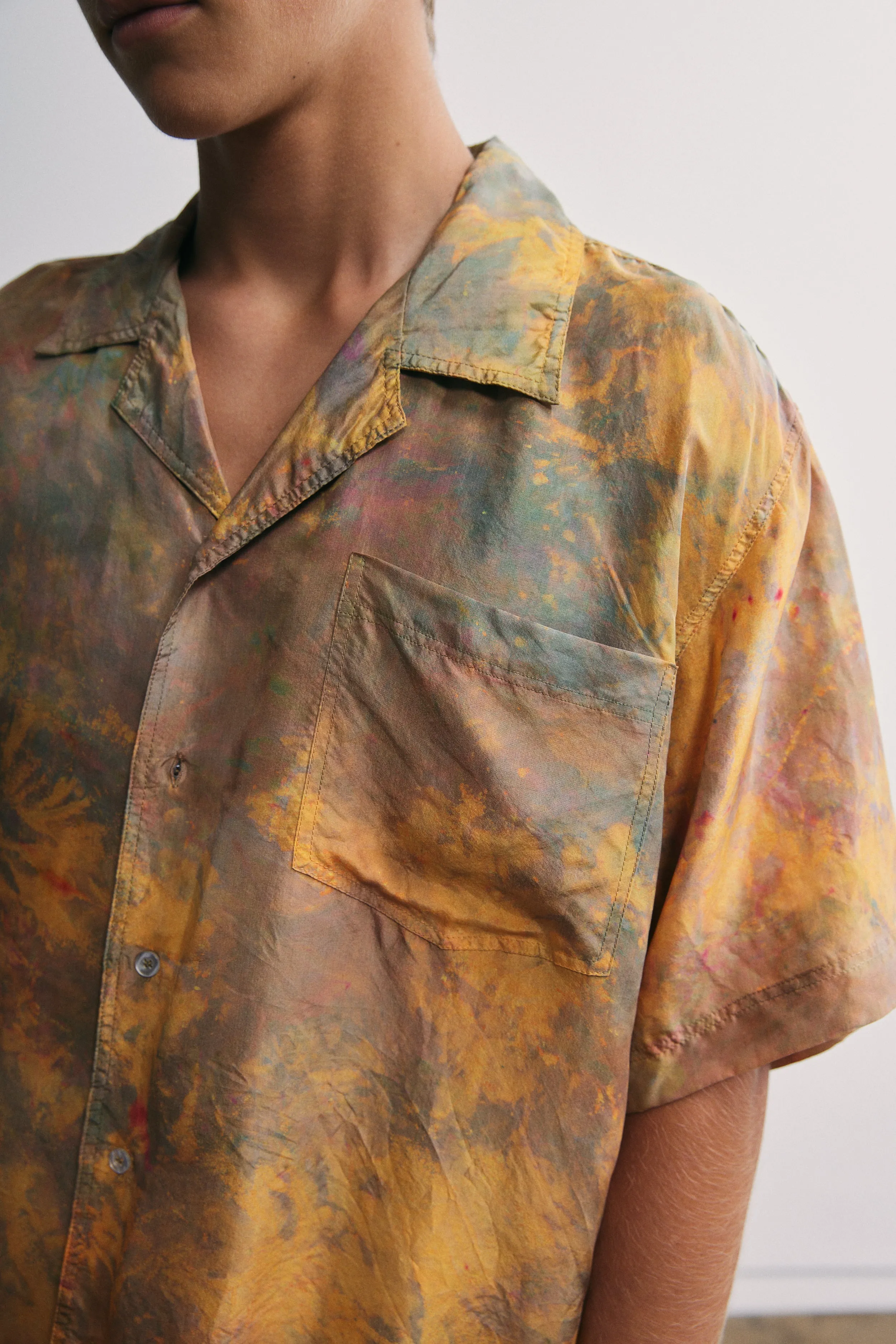 Silk Souvenir Shirt in Cactus Blossom