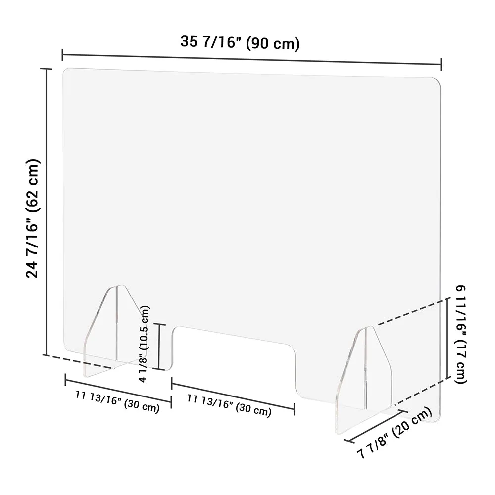 Sneeze Guards Desk Dividers 3-Panel 36"x24" Acrylic