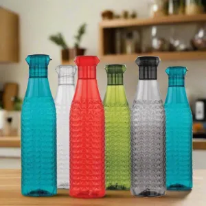 Sparkel Plastic Fridge Water Bottle set of 6