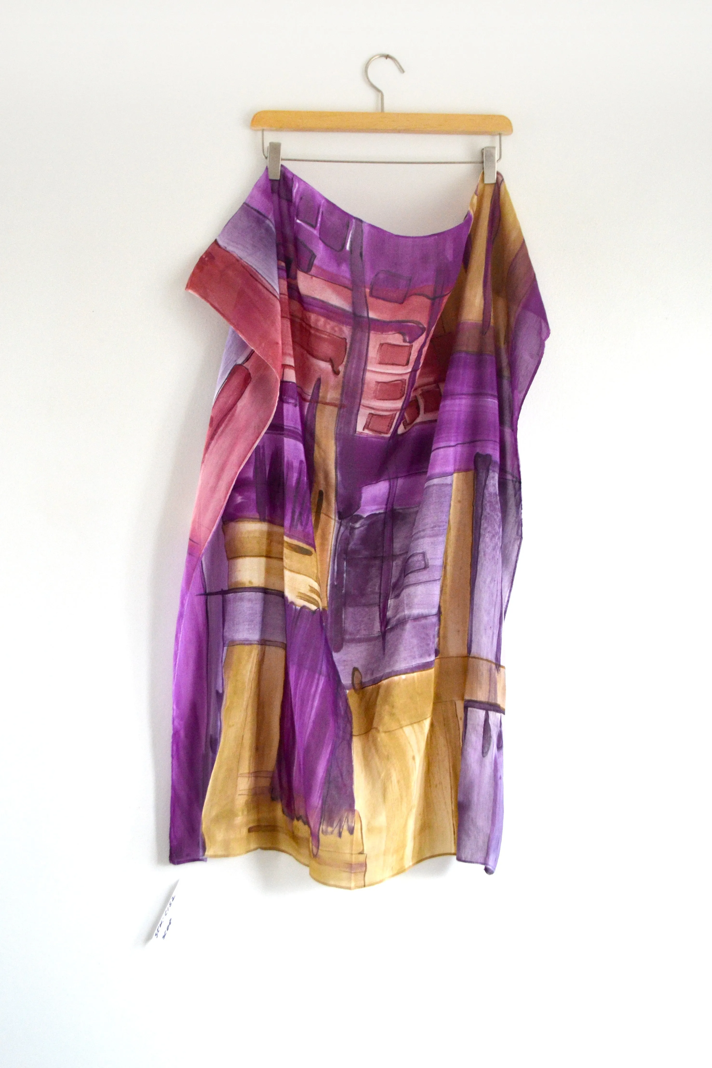 Watercolor Square Scarf - Purple Block